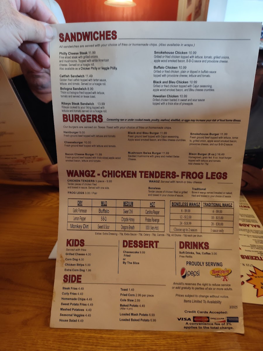 Arnold's Restaurant Menu - Image 2